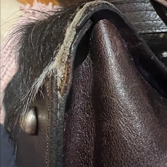 Patricia Nash genuine hair-on hide cowhide and leather shoulder bag - Picture 15 of 15